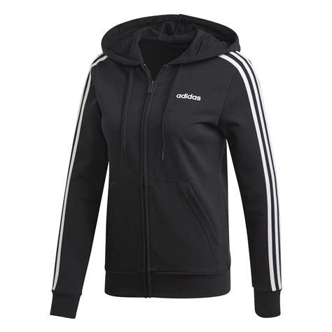 adidas essentials damen kapuzen-trainingsjacke schwarz-weiß|Essentials · Kapuzenjacken .